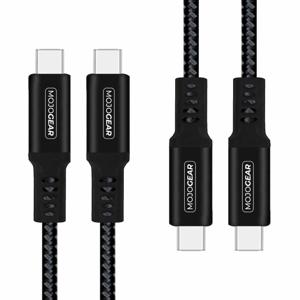 2x MOJOGEAR USB-C naar USB-C kabel 1.5 of 3 meter Extra Sterk [DUOPACK]