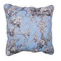 Clayre & Eef Kussenhoes 50x50 cm Blauw Polyester Vierkant Bloemen