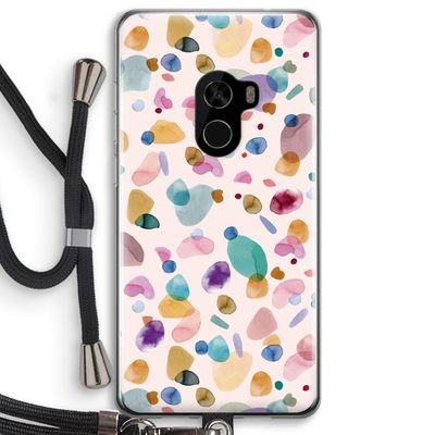 Terrazzo Memphis Pink: Xiaomi Mi Mix 2 Transparant Hoesje met koord