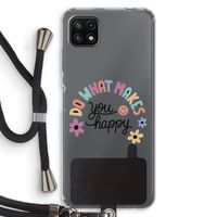 Happy days: Samsung Galaxy A22 5G Transparant Hoesje met koord