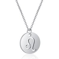 Sterrenbeeld Leeuw Dames Ketting Zilverkleurig Ronde Hanger
