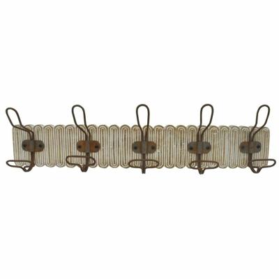 Wandkapstok DKD Home Decor Koloniaal Ijzer Mangohout 61 x 10 x 21 cm Decapé