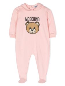 Moschino Kids grenouillère à logo imprimé - Rose