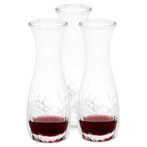 Vivalto schenkkan/water/wijn karaf - 3x - sierlijk glas - transparant - 1000 ml - D10 x H28 cm