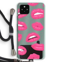 Bite my lip: Pixel 5a 5G Transparant Hoesje met koord Bite my lip: Pixel 5a 5G Transparant Hoesje met koord