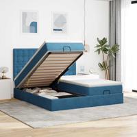 Ottoman bed met matrassen en LED's 160x200cm fluweel