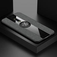 Voor OPPO Realme X/K3 XINLI stiksels doek Textue schokbestendig TPU beschermhoes met ring houder (grijs)