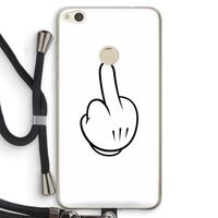 Middle finger white: Huawei Ascend P8 Lite (2017) Transparant Hoesje met koord