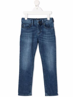 Emporio Armani Kids jean à coupe slim - Bleu
