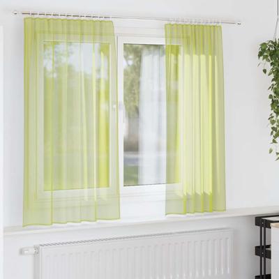 Gordijnen voile met lipje Top 2 st Appelgroen