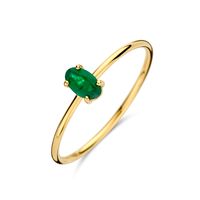 Ring geelgoud-smaragd goudkleurig-groen 5 mm - thumbnail