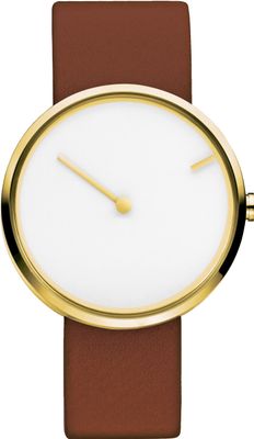 Jacob Jensen Curve horloge (Kleur wijzerplaat: wit/goud)