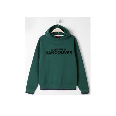 s.Oliver hoodie met tekst groen/zwart s.Oliver hoodie met tekst groen/zwart
