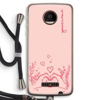 Love is in the air: Motorola Moto Z Force Transparant Hoesje met koord