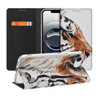 Bookcase voor Apple iPhone 16e Watercolor Tiger Bookcase voor Apple iPhone 16e Watercolor Tiger