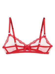 Fleur Du Mal brassière à dentelle fleurie - Rouge