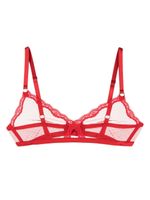 Fleur Du Mal brassière à dentelle fleurie - Rouge - thumbnail