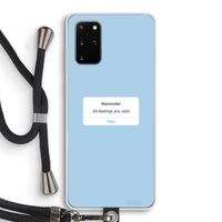 Reminder: Samsung Galaxy S20 Plus Transparant Hoesje met koord