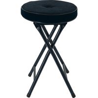 Home & Styling Bijzet krukje/stoel - Opvouwbaar - blauw Ribcord - D33 x H49 cm - Krukjes - thumbnail