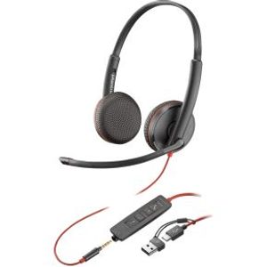 POLY 8X229A6 hoofdtelefoon/headset Bedraad Hoofdband Kantoor/callcenter USB Type-C Zwart