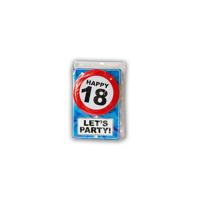 18 jaar geworden Happy Birthday kaart - met cadeau button - Verjaardag wenskaart