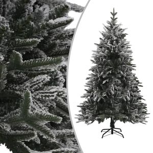 VidaXL Kunstkerstboom met sneeuwvlokken 150 cm PVC en PE groen