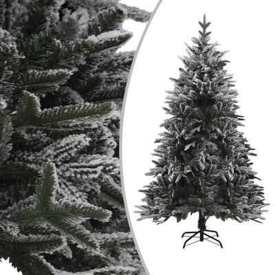 VidaXL Kunstkerstboom met sneeuwvlokken 150 cm pvc en pe groen