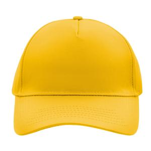 Baseball pet/cap 5 panels - goudgeel - volwassenen - Voordelige caps - katoen