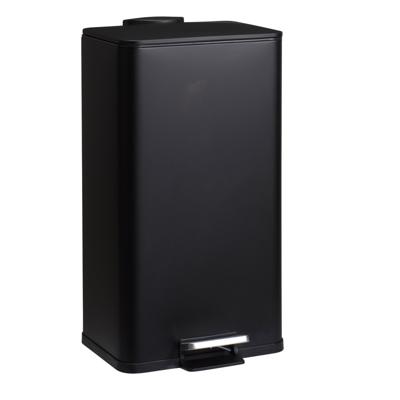 Prullenbak/pedaalemmer - zwart - metaal - 30 liter - 33 x 21 x 61 cm Prullenbak/pedaalemmer - zwart - metaal - 30 liter - 33 x 21 x 61 cm