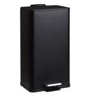 Prullenbak/pedaalemmer - zwart - metaal - 30 liter - 33 x 21 x 61 cm