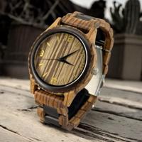 TimberWood Ranger™ - Herenhorloge van Zwart Sandelhout & Zebrahout