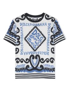 Dolce & Gabbana Kids t-shirt en coton à logo imprimé - Blanc