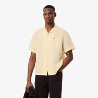 Lacoste Relaxed Fit Linnen Overhemd Heren Beige - Maat L - Kleur: Beige | Soccerfanshop