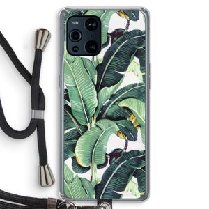 Bananenbladeren: Oppo Find X3 Transparant Hoesje met koord