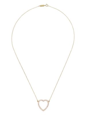 Jennifer Meyer collier cœur en or 18ct à ornements de saphirs Jennifer Meyer collier cœur en or 18ct à ornements de saphirs