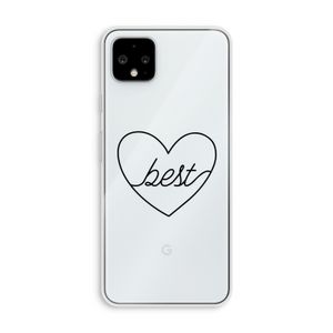 Best heart black: Pixel 4 XL Transparant Hoesje