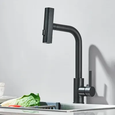 SteelFlex Gun Gray Uittrekbare Keukenkraan