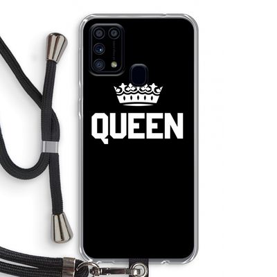 Queen zwart: Samsung Galaxy M31 Transparant Hoesje met koord