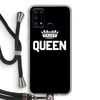 Queen zwart: Samsung Galaxy M31 Transparant Hoesje met koord