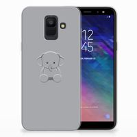 Samsung Galaxy A6 (2018) Telefoonhoesje met Naam Grijs Baby Olifant - thumbnail