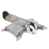 Nature Planet Vliegende eekhoorn knuffel - 34 cm - grijs - pluche - oerwoud dieren