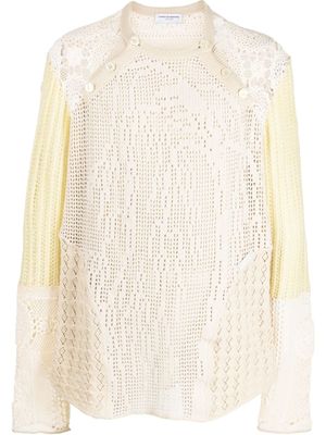 Marine Serre pull en crochet à manches raglan - Tons neutres