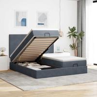 Ottoman bed met matrassen en LED's 160x200cm fluweel