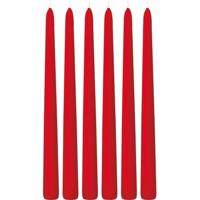 Trend Candles Dinerkaarsen - 6x - rood - 13 branduren - 30 cm