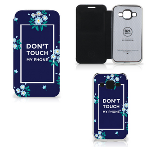 Samsung Galaxy Core Prime Portemonnee Hoesje Flowers Blue DTMP