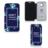 Samsung Galaxy Core Prime Portemonnee Hoesje Flowers Blue DTMP - thumbnail