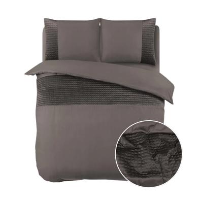 Dekbedovertrek Velvet Band - Eenpersoons (140x200 cm) - Zwart/ Wit/ Groen/ Taupe/ Grijs/ Roze Microvezel - Dessin: Effen - Sleeptime -