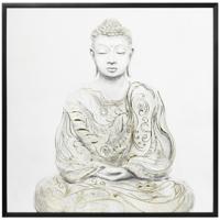HOMCOM canvas, wanddecoratie op canvas met een mediterende Boeddha 83 x 83 cm