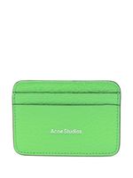 Acne Studios porte-cartes en cuir à logo imprimé - Vert - thumbnail