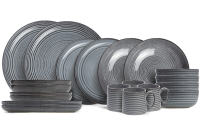 Cosy & Trendy Serviesset Kentucky Grey - 20-delig / 4 personen - 4 dinerborden, 4 ontbijtborden, 4 diepe borden, 4 kommen en 4 mokken